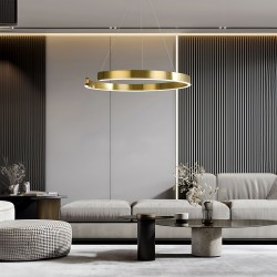 LAMPA WISZĄCA LED LHJ052-CP1 C ZŁOTA SZCZOTKOWANA 40CM