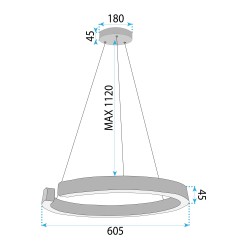 LAMPA WISZĄCA LED LHJ053-CP1 C ZŁOTA SZCZOTKOWANA 60CM