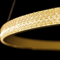 LAMPA SUFITOWA WISZĄCA KRYSZTAŁOWA LED LHJ044-CP2 ZŁOTA