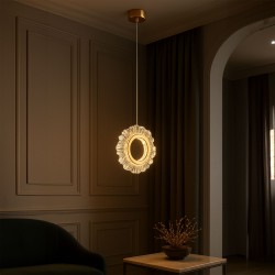 LAMPA SUFITOWA WISZĄCA LED LHJ102-1CP ZŁOTA