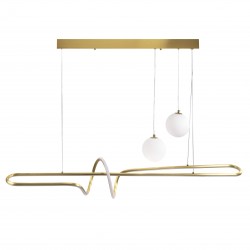 LAMPA SUFITOWA WISZĄCA LED LHJ039-CP ZŁOTA SZCZOTKOWANA