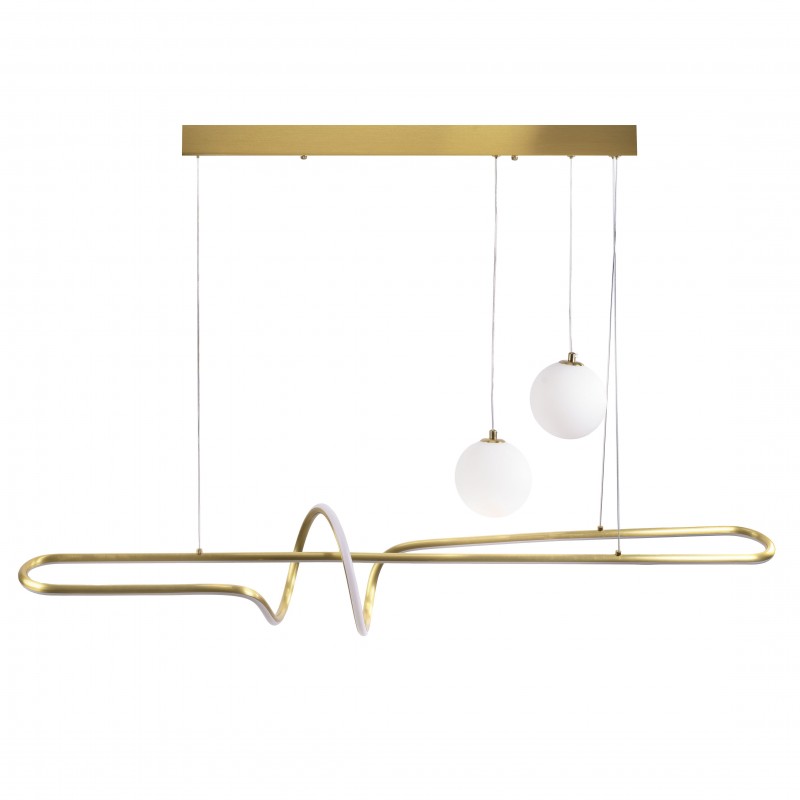 LAMPA SUFITOWA WISZĄCA LED LHJ039-CP ZŁOTA SZCZOTKOWANA