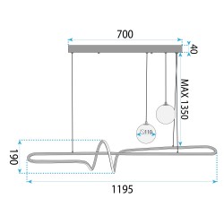 LAMPA SUFITOWA WISZĄCA LED LHJ039-CP ZŁOTA SZCZOTKOWANA