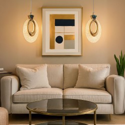 LAMPA WISZĄCA KRYSZTAŁOWA LED LHJ109-1CP JASNE RÓŻOWE ZŁOTO