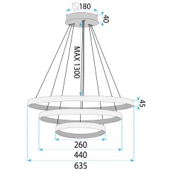 LAMPA SUFITOWA WISZĄCA LED LHJ042-CP3 ZŁOTA