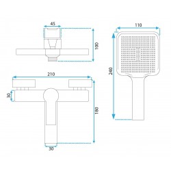 Bateria wannowa REA ARGUS MIEDŹ SZCZOTKOWANA