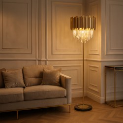 Lampa Stojąca Podłogowa APP1717-3F Złota