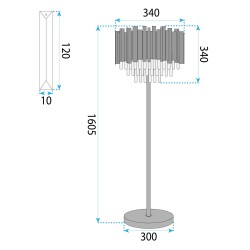Lampa Stojąca Podłogowa APP1717-3F Złota