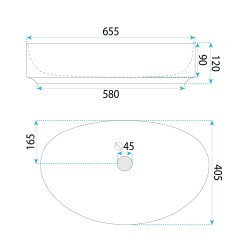 Umywalka nablatowa Rea SABINA 65