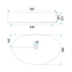 Umywalka nablatowa Rea SABINA 50