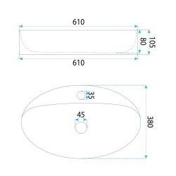 Umywalka Nablatowa REA Nastazja 61