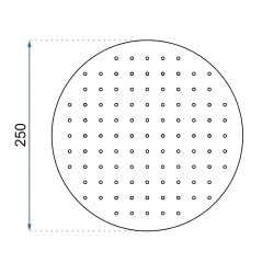 Deszczownica okrągła Rea 25cm Czarna Mat