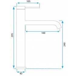 Bateria Umywalkowa REA CLIF MIEDŹ SZCZOTKOWANA WYSOKA