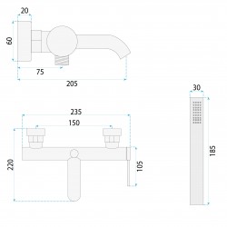 Bateria wannowa REA SPOT Złota