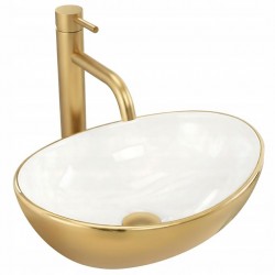 Umywalka nablatowa Basaro Sara Gold / White