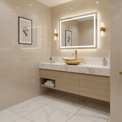 Umywalka nablatowa Basaro Sara Gold / White