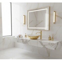 Umywalka nablatowa Basaro Sara Gold / White