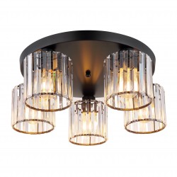 Lampa sufitowa kryształowa EBT023-5C CZARNA