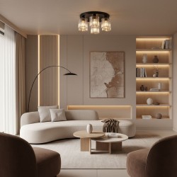 Lampa sufitowa kryształowa EBT023-5C CZARNA