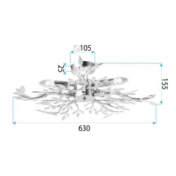 Lampa sufitowa EBT022-5C ZŁOTA