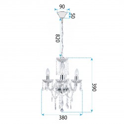 LAMPA SUFITOWA WISZĄCA EBT007-3CP GREY