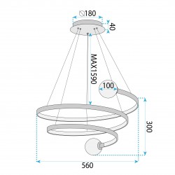 Lampa wisząca LED LHJ029-CP CZARNA