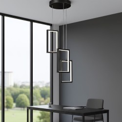 LAMPA SUFITOWA WISZĄCA LED LHJ087-3CP CZARNA