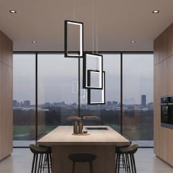 LAMPA SUFITOWA WISZĄCA LED LHJ087-3CP CZARNA