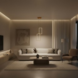 LAMPA SUFITOWA WISZĄCA LED LHJ086-2CP ZŁOTA