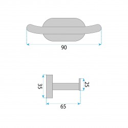 Wieszak łazienkowy Til 105 Chrom