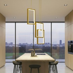 LAMPA SUFITOWA WISZĄCA LED LHJ088-3CP ZŁOTA