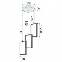 LAMPA SUFITOWA WISZĄCA LED LHJ088-3CP ZŁOTA