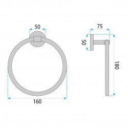 Wieszak łazienkowy Ring 5710 Galo Miedź Szczotkowana