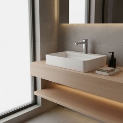 Bateria umywalkowa Rea Arlo Nikiel Szczotkowany Niska