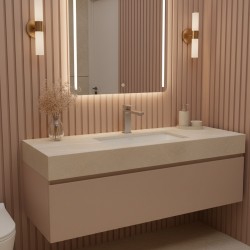 Bateria umywalkowa Rea Arlo Nikiel Szczotkowany Niska