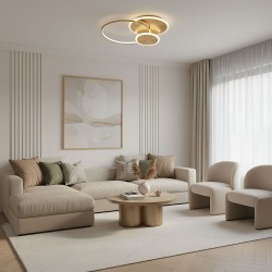 Lampa sufitowa APP1711-C plafon LED Złota Szczotkowana + pilot