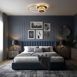 Lampa sufitowa APP1711-C plafon LED Złota Szczotkowana + pilot