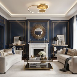 Lampa sufitowa APP1711-C plafon LED Złota Szczotkowana + pilot