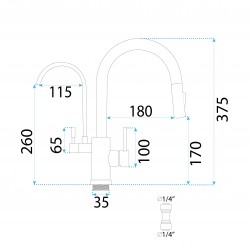 Bateria kuchenna Rea Eco Fresh Miedź Szczotkowana