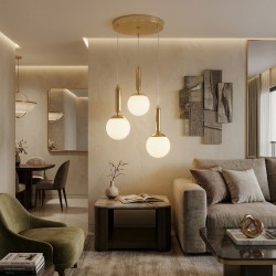 LAMPA SUFITOWA WISZĄCA G179-3CP ZŁOTA