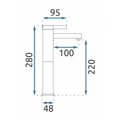 Bateria Umywalkowa REA POLO Biała Chrom Wysoka