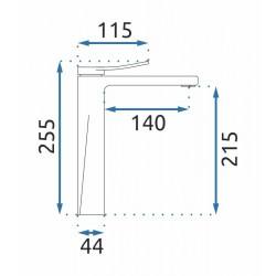Bateria Umywalkowa REA SOUL Czarna / Złota Szczotkowana Wysoka