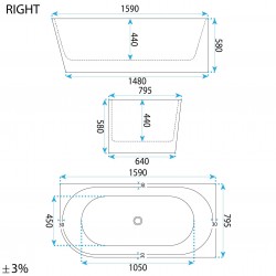 Wanna Akrylowa Narożna SYDNEY BELLANTO PRAWA 160cm