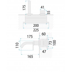 Bateria podtynkowa Rea Argon Złota szczotkowana + BOX