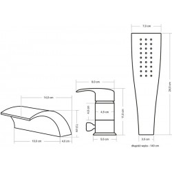 Bateria wannowa Rea Riven złota szczotkowana