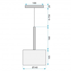 Lampa Sufitowa Wisząca Szklany Klosz APP1701-1CP GREY A
