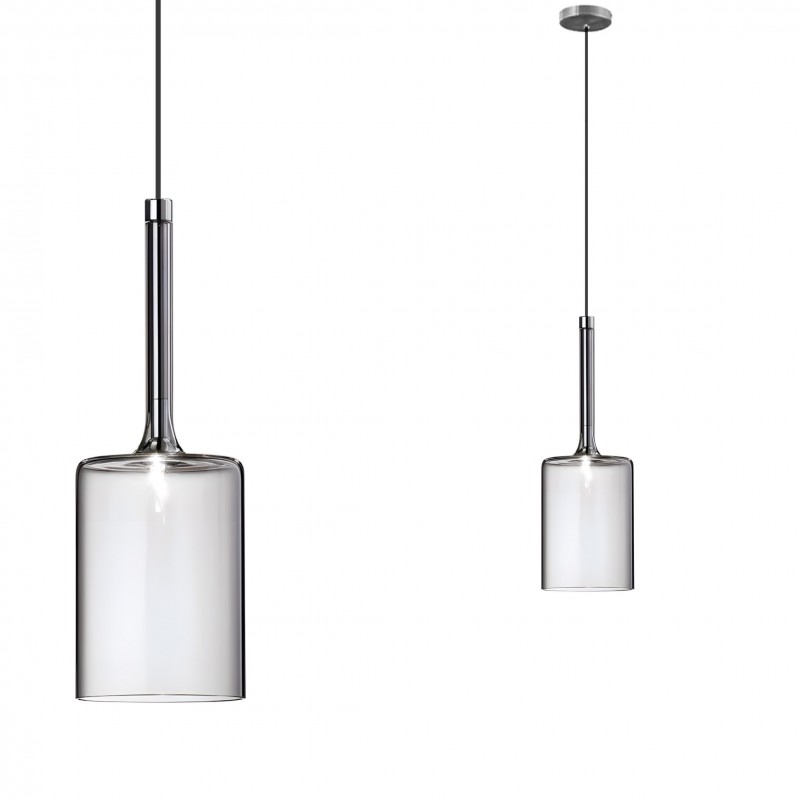 Lampa Sufitowa Wisząca Szklany Klosz APP1702-1CP GREY B