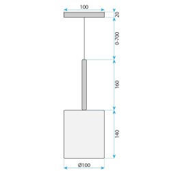 Lampa Sufitowa Wisząca Szklany Klosz APP1702-1CP GREY B