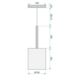 Lampa Sufitowa Wisząca Szklany Klosz APP1703-1CP GREY C