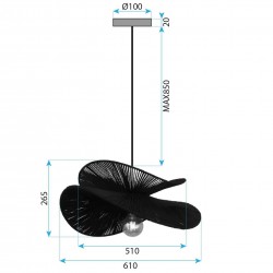 LAMPA SUFITOWA APP1833-1CP BLACK